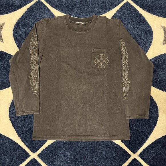 Chrome Hearts Other - Chrome Hearts Cross Horseshoe Rhinestone Black Longsleeve Men’s Size Large